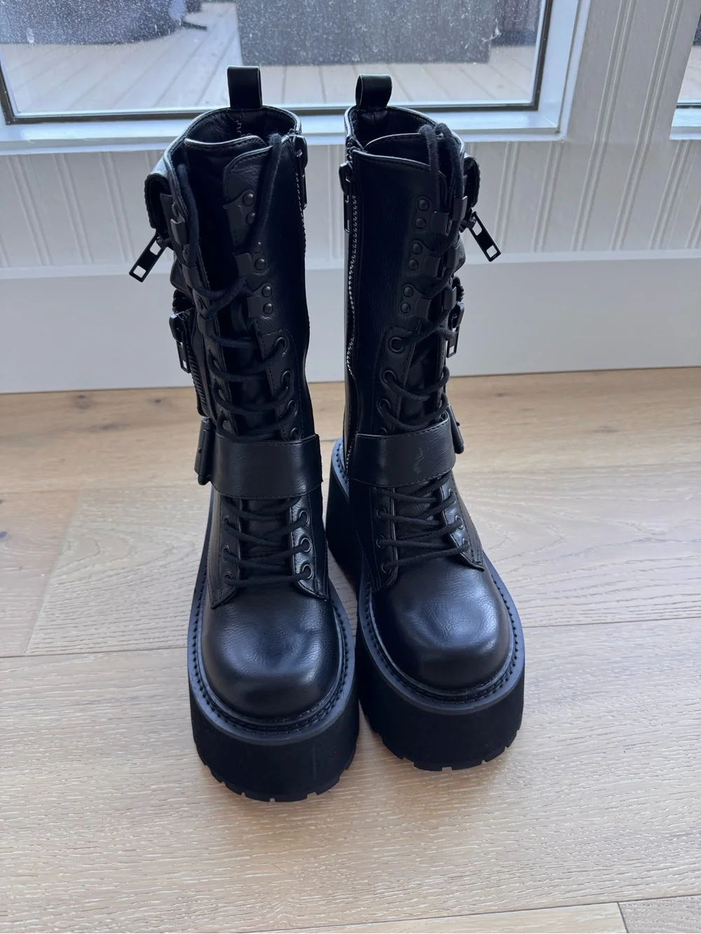 Dolls Kill Black Platform Combat Boots - Brand New in Box